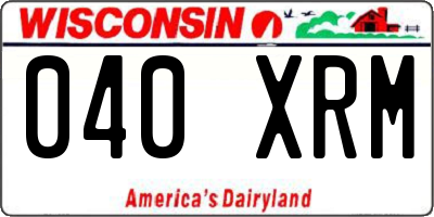WI license plate 040XRM
