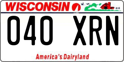 WI license plate 040XRN