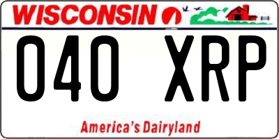 WI license plate 040XRP