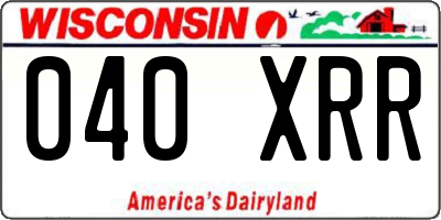 WI license plate 040XRR