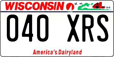 WI license plate 040XRS