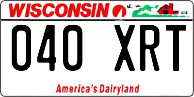 WI license plate 040XRT