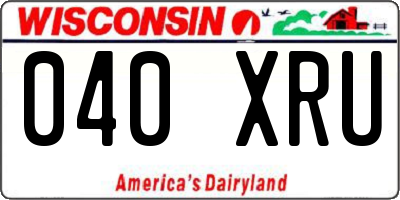 WI license plate 040XRU