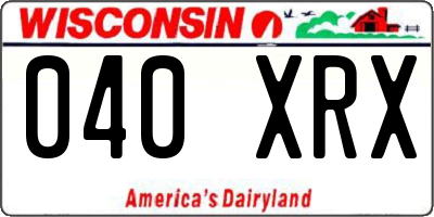 WI license plate 040XRX