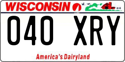 WI license plate 040XRY