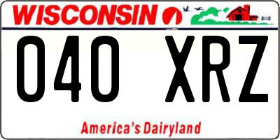 WI license plate 040XRZ