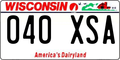 WI license plate 040XSA