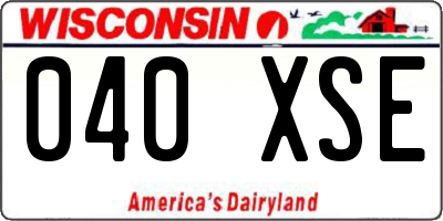 WI license plate 040XSE
