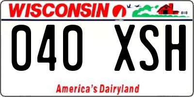WI license plate 040XSH