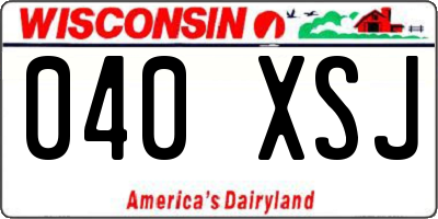 WI license plate 040XSJ