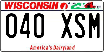 WI license plate 040XSM