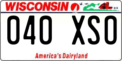 WI license plate 040XSO