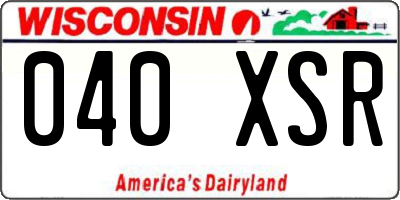 WI license plate 040XSR