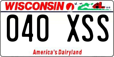 WI license plate 040XSS