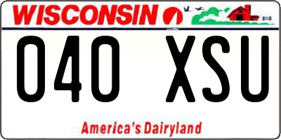 WI license plate 040XSU