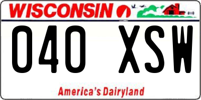 WI license plate 040XSW