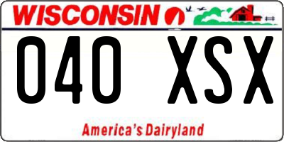 WI license plate 040XSX