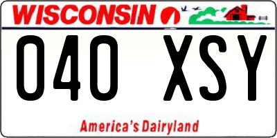 WI license plate 040XSY