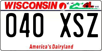 WI license plate 040XSZ