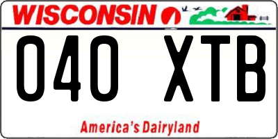 WI license plate 040XTB
