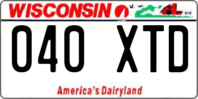 WI license plate 040XTD