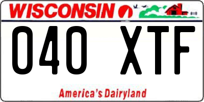 WI license plate 040XTF