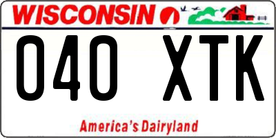 WI license plate 040XTK