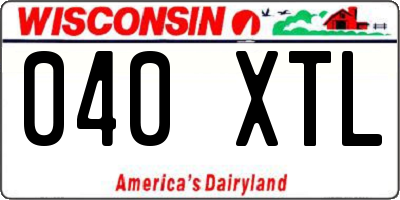 WI license plate 040XTL