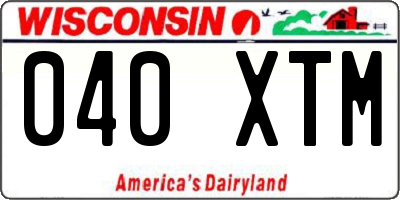 WI license plate 040XTM