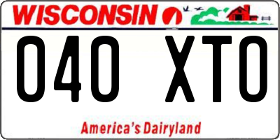 WI license plate 040XTO