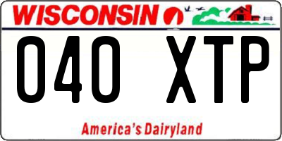 WI license plate 040XTP