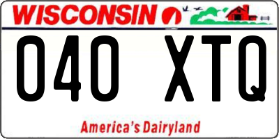 WI license plate 040XTQ