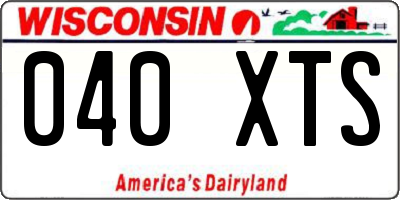 WI license plate 040XTS