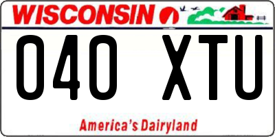 WI license plate 040XTU