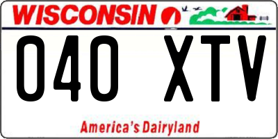 WI license plate 040XTV