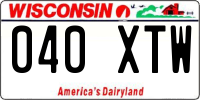 WI license plate 040XTW