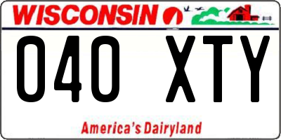 WI license plate 040XTY