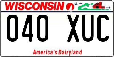WI license plate 040XUC