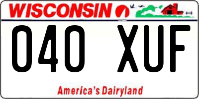 WI license plate 040XUF