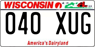 WI license plate 040XUG
