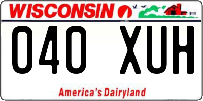 WI license plate 040XUH