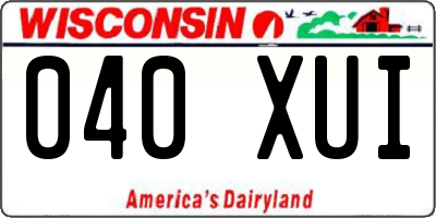 WI license plate 040XUI