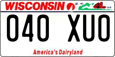WI license plate 040XUO