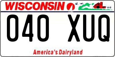 WI license plate 040XUQ