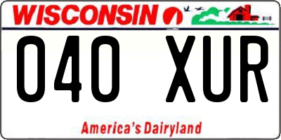 WI license plate 040XUR
