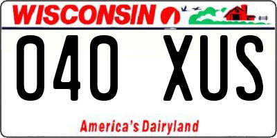 WI license plate 040XUS