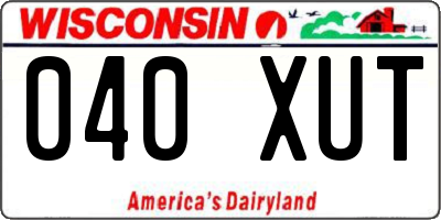 WI license plate 040XUT