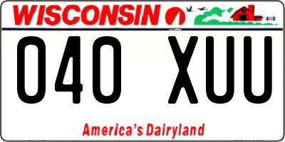 WI license plate 040XUU