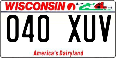 WI license plate 040XUV