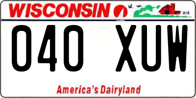 WI license plate 040XUW